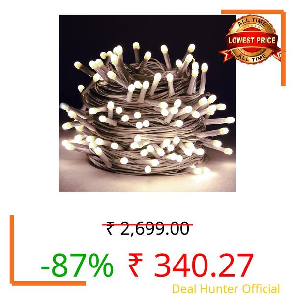 Lexton 40 LED Power Pixel Serial String/Fairy Light | Plug Sourced | Suitable for Home & Outdoor Decoration, Diwali, Christmas, Ramadan, Wedding, Party, Festival (Pack of 10, White)