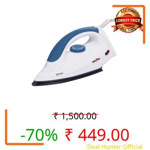 Kenstar XPRESSO 1000W Dry Iron | Non-Stick PTFE Soleplate | Auto Cut-Off & Fabric Selector | 180° Swivel Cord | Blue & White