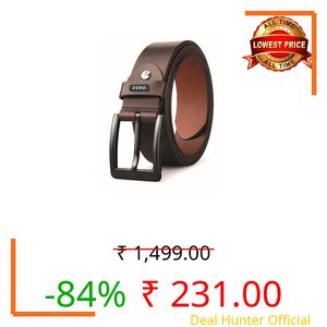 ZORO Men's Genuine Leather Belt for Men | Casual/Formal | Brown | Size - 42