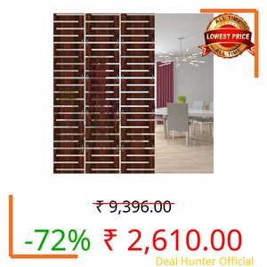 Olive Tree Wooden Hanging Room Divider for Living & Dining Room, Hall | Elegant & Modern Stylish Screen Partition|Aesthetic Separator for Home Decoration 12 Panels DIY (11.5X11.5 inch) Walnut - 7004