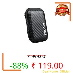 Sounce Rugged Hard Drive Case,6.35cm/2.5-inch, Hard Disk Docking Station, Portable Storage Shell for Hard Disk USB Cable Power Bank Mobile Charger Earphone, Waterproof (Black)