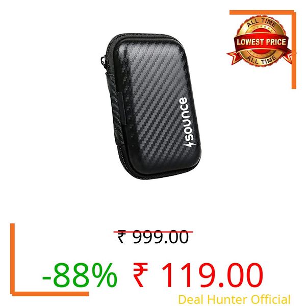 Sounce Rugged Hard Drive Case,6.35cm/2.5-inch, Hard Disk Docking Station, Portable Storage Shell for Hard Disk USB Cable Power Bank Mobile Charger Earphone, Waterproof (Black)