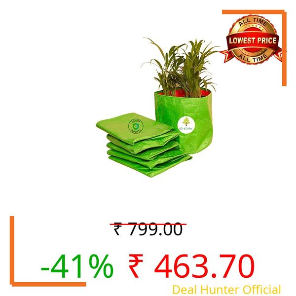 Go Garden 6 x 6 Small Size Gardening Green Grow Bag for Vegetables Fruits Flower, Pack of 15 Grow Bag