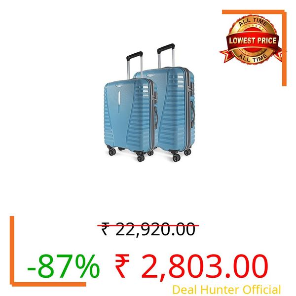 Aristocrat Medium Polypropylene(Pp) Air Pro Set of 2 Hard Carry-On Luggage(66+76Cm)|&Large Check-in Lightweight Luggage with Strong 4 Spinner Wheels,Secured Zip & Combination Lock|Cross Teal|Unisex