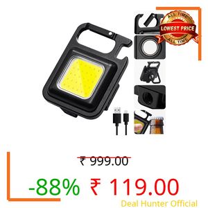 Desidiya® 800 Lumen Rechargeable COB Keychain Work Light with 3 Lighting Modes, Magnetic Base, Keyring LED Torch Keychain Flashlights Mini Work Light for Workshop, Repairing, Emergency