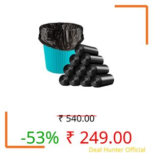 Biodegradable Garbage Bags/Dustbin Bags(Small)|Size 17Ã—19 Inch|(180 Bags)(Pack Of 6)Disposable Bags For Office Home Kitchen,6 Count,Black