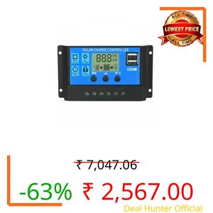 100A Solar Charge Controller 12V/24V: Solar Panel Regulator with Adjustable LCD Display Dual USB Port Timer Setting PWM Auto Parameter