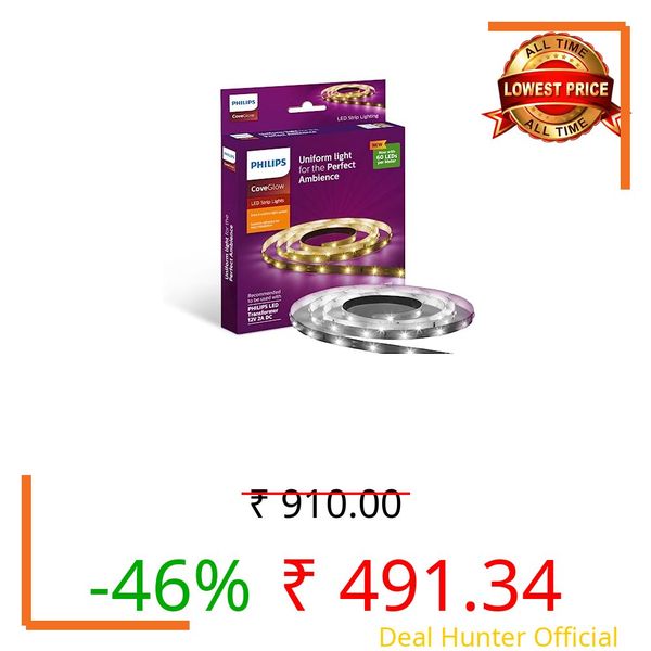 PHILIPS Polycarbonate LED Cove Light for Ceiling|5-Meter LED Strip Light for Home Decoration|CoveGlow, Cool Day Light|Pack of 1 (Driver Required Separately)