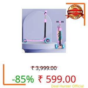 Lifelong LLKS03 Foldable Kick Skating Cycle| Skate Scooter for Kids(Max User Weight: 50Kg) Kids Scooter (Pink, Blue)