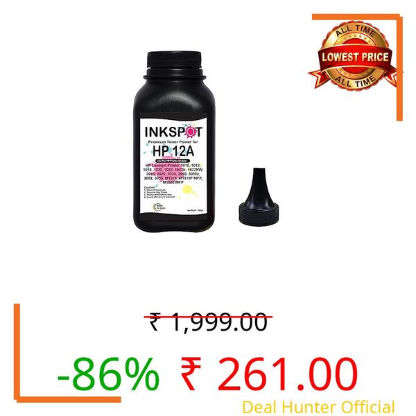 INKSPOT 12A Toner Powder for HP 12A Q2612A Toner Cartridge Compatible for HP Laserjet M1005 MFP,1020,1010/1012/1018/1022/1022n/1022NW/3015/3020/3030/3050/3050z/3052/3055 (Powder -1PC)