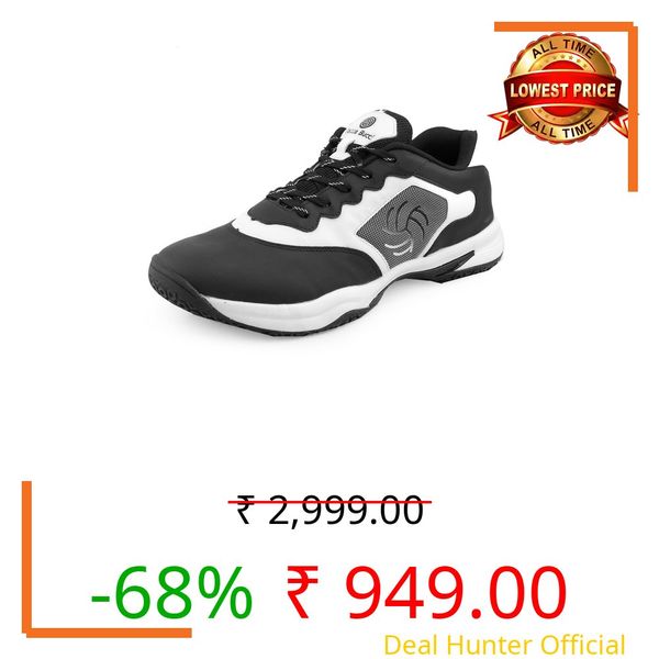 Bacca Bucci Mens Elitestriker All Court Badminton Shoes With Memory Padded Insocks And Arch Support -Black Uk06