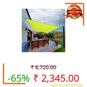HIPPO Waterproof Shade Sail Affordable & Premium 260 GSM Sun Shade UV Block for Canopy Outdoor Patio Car Parking (Lime-Grass, 8.00FTX10.00FT)