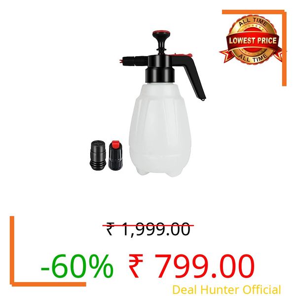 Caggo Portable Foam Pump Sprayer for Mix with Car Shampoo & Water & No Pressure Washer Required, Leakproof Foaming Pump 1.8 Litre
