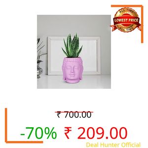 Lasaki Buddha 3.5 inch Purple Ceramic Pots for Indoor Plants, Planters, Flower, Pots, gamla,Outdoor,Balcony,Home,Round,Garden, Office Decor,Succulent(H - 9 X D - 8.5 cm)(Plants not Included)