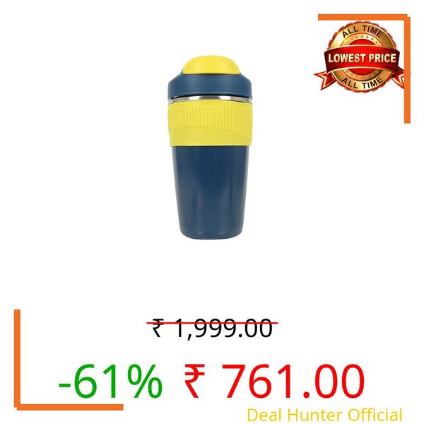 Wosta Travel Mug, Insulated Coffee Cup with Leakproof Lid,Vacuum Insulation Stainless Steel Reusable for Hot Cold Coffee, Non-Slip Protective Cover, (Indigo, 480 Ml)