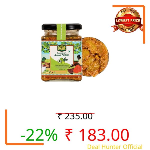 THE LITTLE FARM CO Homestyle Amla Pickle - Awla ka Achar (250g)| Less Oil Mustard Base Farm Fesh Gooseberry Pickles with Masala | No Added Preservatives & Flavours | Traditional Recipe