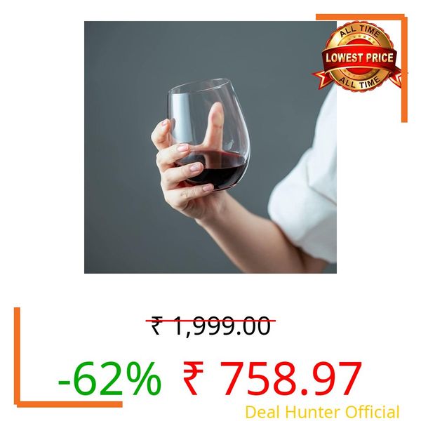 Forestamart 6pcs, Stemless Wine Glasses for Red Or White Wine, 400ml Great for Drinking Wine ||Whiskey Or Juice|| Versatile Glass Cups/Glassware Sets/Glass Tumblers