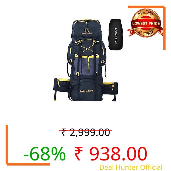 Hyper Adam 75 LTR Rucksack Bags For Men Travel Backpack For Hiking Trekking Camping Multi Design Comfy Back Support