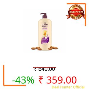 Bajaj Almond Drops Nourishing Body Lotion With Almond Butter | 72 Hr Moisture Retention | Enhances Skin Glow | Improves Skin Barrier | For All Skin Types | 600 ML