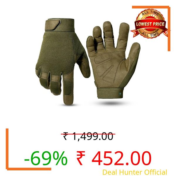 LAFILLETTE Breathable Full Finger Touch Screen Protection Gloves for Motorcycle Cycling Motorbike Sports Climbing (Green)