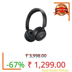 soundcore by Anker H30i Wireless On-Ear Headphones, Foldable Design, Pure Bass, 70H Playtime, Bluetooth 5.3, Lightweight and Comfortable, App Connectivity, Multipoint Connection (Black)