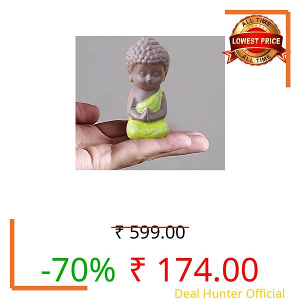 JOY LAND Gift Items Premium Rare Handcrafted Polymarble Meditation/Dhyan Buddha Statue Lord Figurine/Idol (3 x 1.9) Green