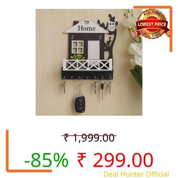 Webelkart Premium Wooden House Keys Hanger Key Holder for Home/Office Decor, Key Holder for Wall Decor (Model-1)