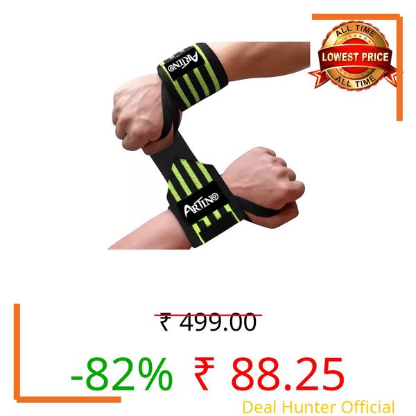 ARTINO Weight Lifting Wrist Support, with Thumb Loop Strap for Gym Workout, Push-ups, Pull-ups, Strength Training Exercise, Accessories, Made of Velcro and Elastic Band for Men & Women (Green)