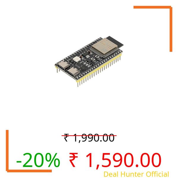 YEJMKJ ESP32-S3-DevKitC-1-N16R8 ESP32 S3 Development Board WiFi + Bluetooth MCU Module, Dual Type-C ESP32-S3-WROOM-1 Cores Microcontroller Processor Integrates Complete Wi-Fi and BLE Functions