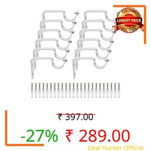 Luxury Heavy Stainless Steel Curtain Support/SS Curtain Holders for Door and Window Curtain Rods with Screw and Wall plug. (12)