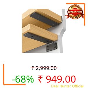VANCASTLE Shelf Bracket, Floating Shelf Bracket 8 Inch , 6 Pack Heavy Duty Shelf Brackets, Metal Wall Shelf Brackets with 1/5 Inch Thick and Holds 160+lb, Brackets for Wood Shelves，Black