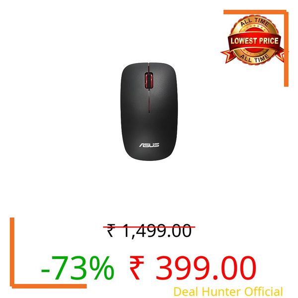 ASUS WT300 Wireless Ergonomic USB Mouse, Ambidextrous Design, Up to 1600 Dpi, Compact & Lighweight Mouse,2.4GHz Nano Dongle, Up to 15 Months of Battery Life - Black