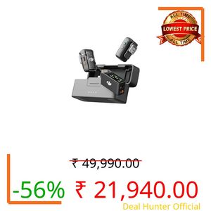 DJI MIC 2 (2 TX + 1 RX + Charging Case), All-in-One Wireless Microphones, Intelligent Noise Cancelling, 32-Bit Float Internal Recording, 250M (820 Ft.) Range, Microphone for iPhone, Android, Camera