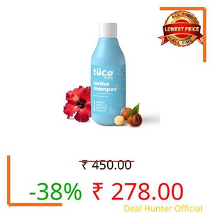 TuCo Kids Mild Shampoo With Soapnut, Almond, Henna, Pomegranate|Perfect For Soft, Smooth, Curly Tangled & Rough Hair|Paraben, Sls & Sulphate Free|Ph 5.5, Vegan & Tear Free|300 Ml (Pack Of 1) |