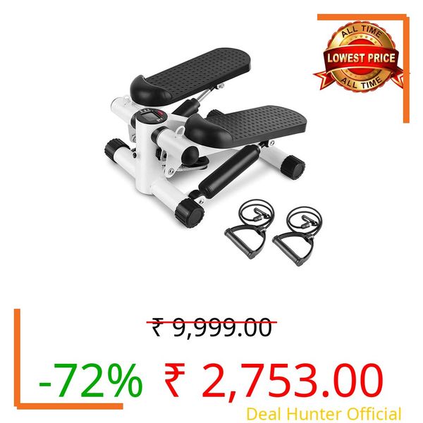 MYHEART Twist Stepper Machine with Resistance Bands, LCD Monitor, Tone Your Buttocks, Legs, Thighs, Waist, and More - Compact and Portable 2-in-1 Mini Stepper with Adjustable Resistance