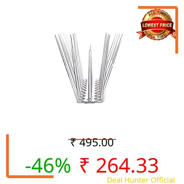 EasyShoppingBazaar Pigeon Control Anti Bird Spikes, Pigeon Bird Repellent Polycarbonate UV Stabilized Spikes - Pack of 10