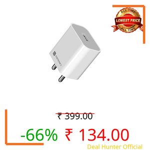 Portronics Adapto 12 2.4A 12W Fast Wall Charger for iPhone 11/Xs/XS Max/XR/X/8/7/6/Plus, iPad Pro/Air 2/Mini 3/Mini 4, Samsung S4/S5, and More(White)