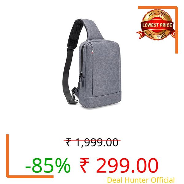Dynotrek Mile Grey Messenger Bag Sling Bag Crossbody Shoulder Bag for Men Women Travel Work Satchel Bags (Grey)