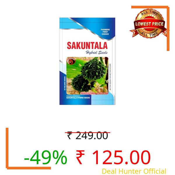 Sakuntala Hybrid Seeds Pavakkai Vithai Organic Bitter Gourd Seeds Desi Karela Beej for Gardening (Pack of 25 seeds)