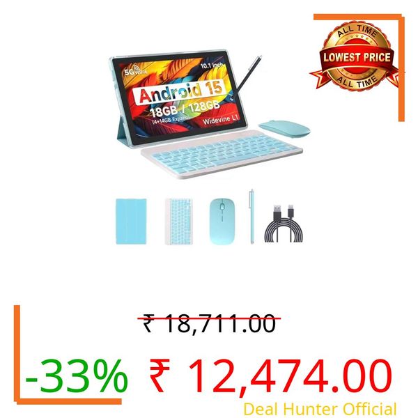Android 13 Tablet with Keyboard, 2024 Newest 10 Inch 2-in-1 Tablet, 8GB RAM+128GB ROM/1TB Expandable Tablet PC, Quad-Core 2.0GHz CPU 10 Inch HD Screen, 2.4G/5G WiFi 6 BT 5.0 Tablet with Case
