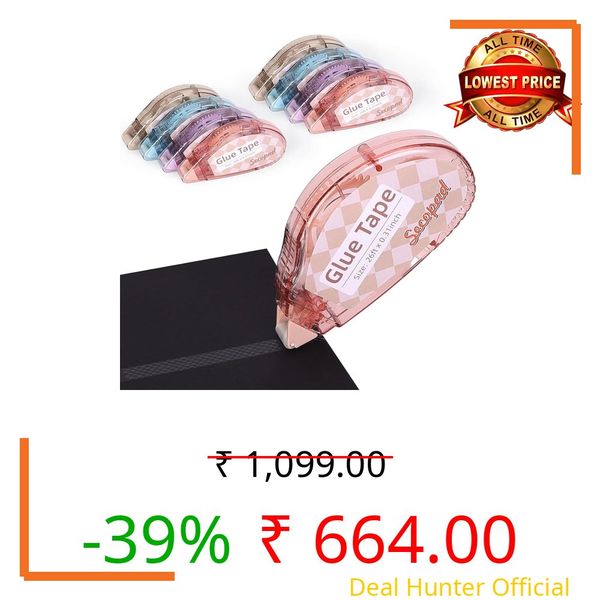 Secopad Pack of 8 Photo Adhesive Double-Sided Self-Adhesive Adhesive Roller, Scrapbook Accessories, Glue Roller, Mouse for Crafts, Scrapbook, Photo, Photo Album, Crafts, Adhesive Mouse Kit, 8 mm x 8 m