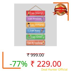 Parkota House Kids Room Wooden Wall Hanging Wall Decoration For Bedroom Living room Home Décor Gift Items-Multicolor Large Size (Kidsroom-7)