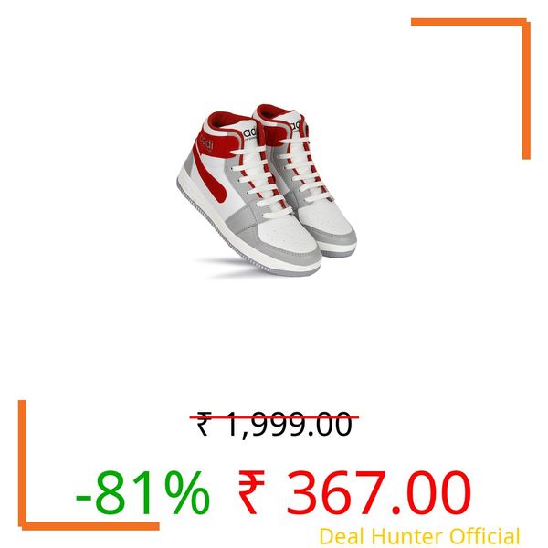 AADI Men's Red and Grey Synthetic Leather Outdoor Casual Boot MRJ1989_06