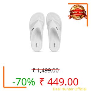 Yoho Drizzle Soft Slippers for Women, Mild Acupressure, Lightweight, Anti Skid & Slip, Diabetic Footwear for Woman, Home Wear Bathroom Chappal for ladies | Waterproof Monsoon & Rainy Footwear | White - UK 9
