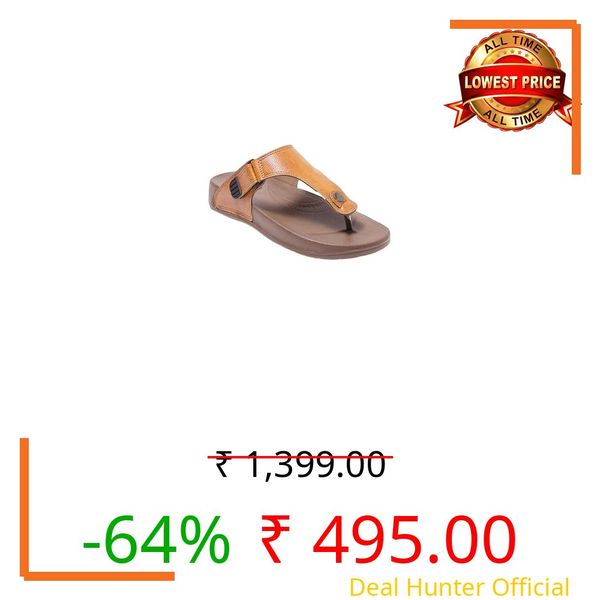 WELCOME Soft Men's Slippers with Cushion FootBed for Adult | Comfortable & Light Weight | Stylish & Anti-Skid | Waterproof & Regular Flip Flops for Gents/Boys, M-GLF-21-TOBACCO_7