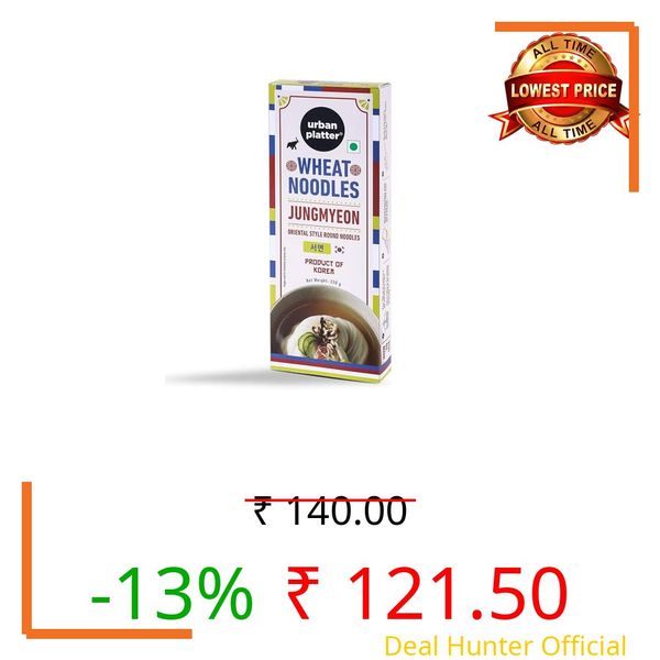 Urban Platter Jungmyeon Wheat Noodles, 250g (Round Korean Noodles | Springy & Chewy Bite | Best for Saucy & Spicy Dishes)
