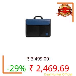 DailyObjects Leather Urban Tech Briefcase Bag (7L) | Laptop Messenger Bag with Sturdy Handle | Detachable Strap | Magnetic Closure & Trolley Sleeve | Compatible with 16" MacBook & 15.6" Laptops
