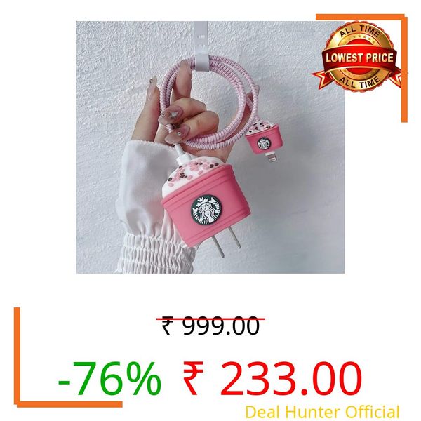 Cat Care Compatible with Compatible iPhone New Edition Charger Case Cover | Cartoon Character Silicon Charger Case Cover for 18-20W 360 Degree Full Protection Cover (Star BKS Pink)