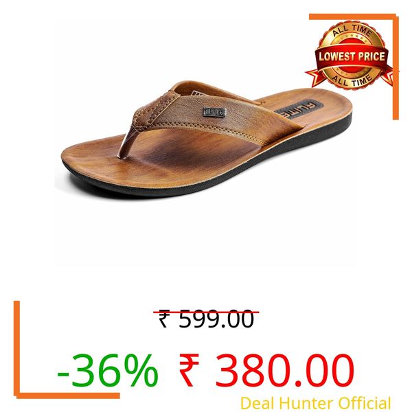 FLITE Men's PU Hard Sole Slipper Black Brown Tan