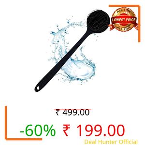 Silicone Back Scrubber for Shower, New Update Bath Body Double Sided Brush with Long Handle for Shower Exfoliating and Massage Can Produce More Rich Foam for Men and Women